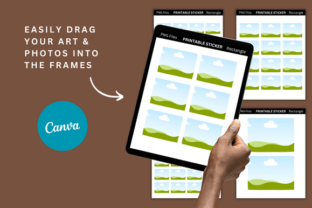 5 Rectangle Sticker Printable Templates Graphic by FolieDesign ...