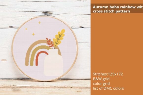 Autumn Boho Rainbow with Vase