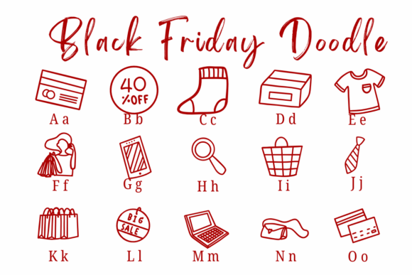Black Friday Doodle Font - Preview 1