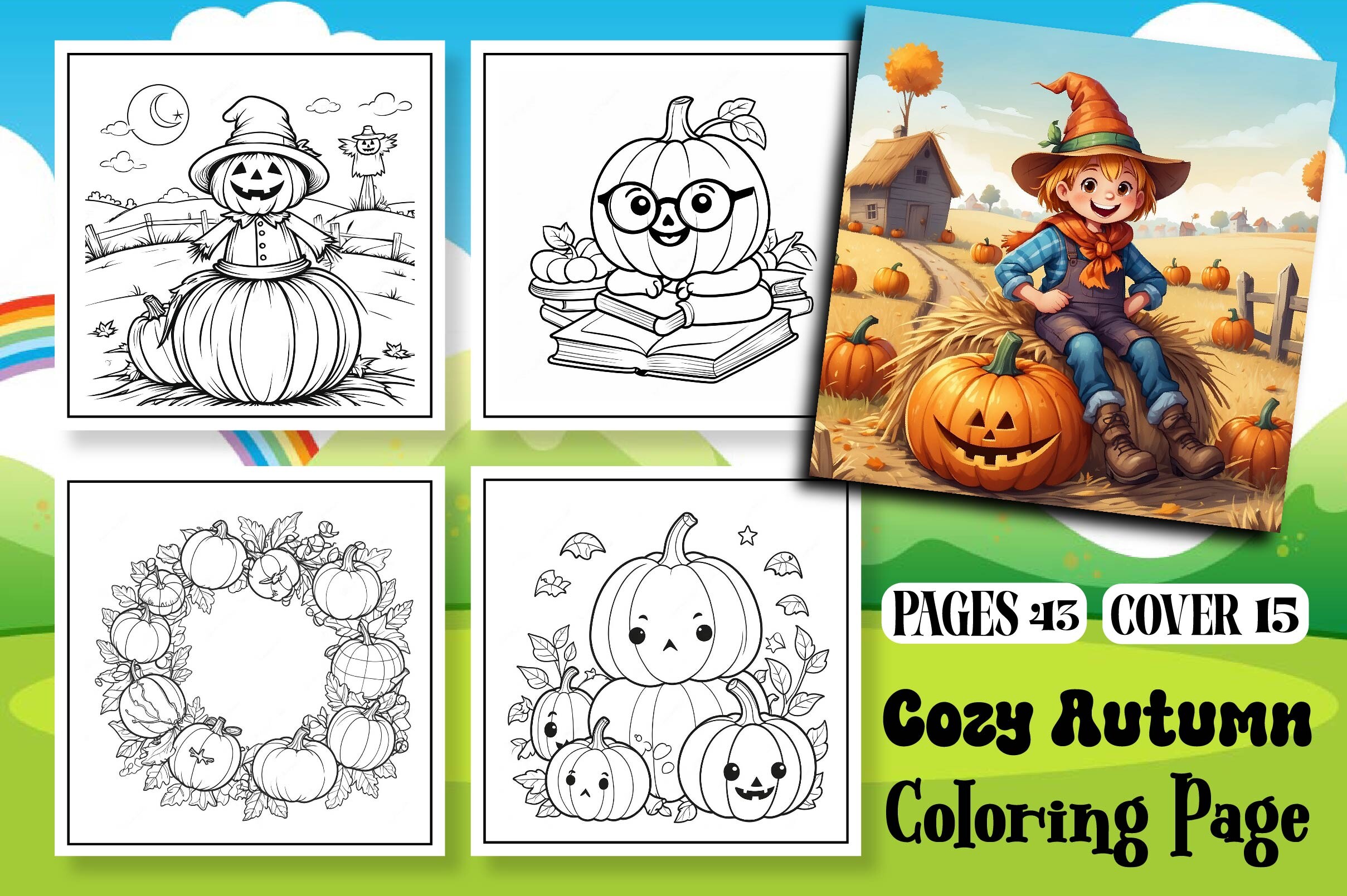 Bold and Easy Cozy Autumn Coloring Pages