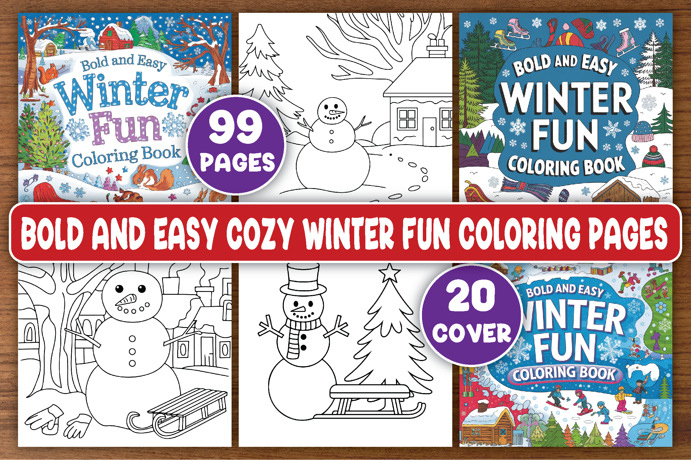 Bold and Easy Winter Fun Coloring Pages