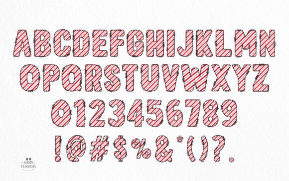 Candy Cane Army Font - Preview 1