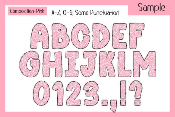 Composition Book Pattern Pastel Font - Preview 2