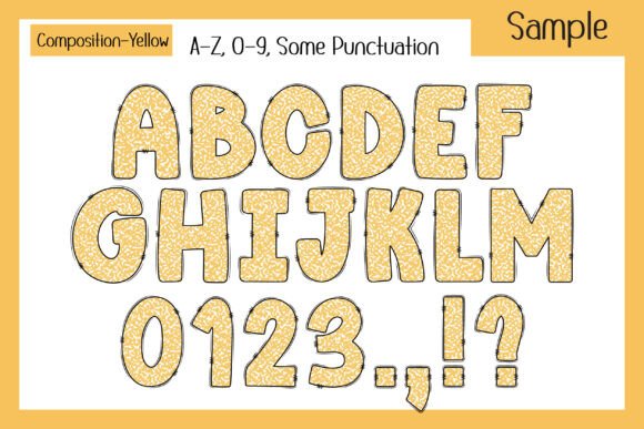 Composition Book Pattern Pastel Font - Preview 3