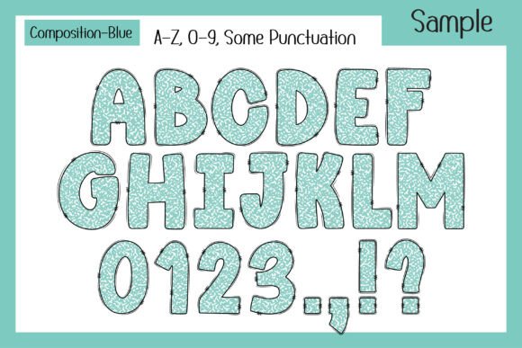 Composition Book Pattern Pastel Font - Preview 5