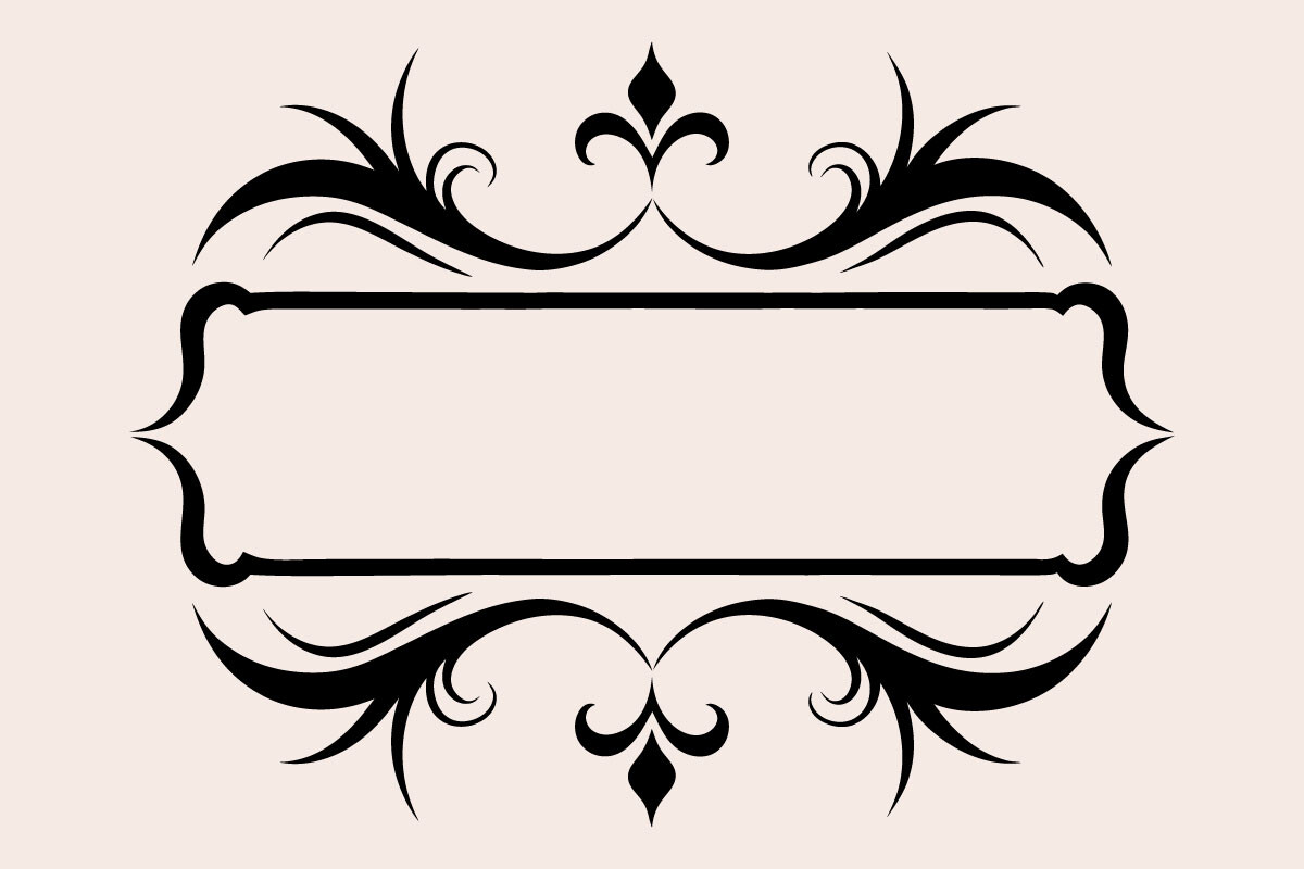 Elegant Scroll Frame with Ribbon Banner