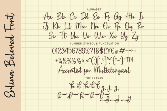 Erlina Beloved Font PNG with transparent background - Preview 2