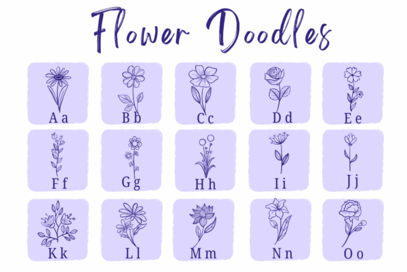 Flower Doodles Font Font - Preview 1