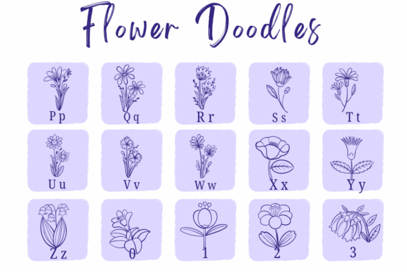 Flower Doodles Font Font - Preview 2