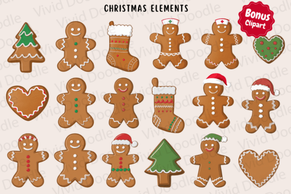 Gingerbread Christmas Doodle Font - Preview 1