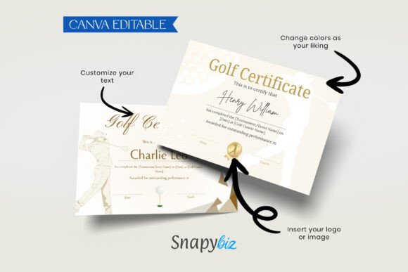 Golf Team Awards Certificates Templates