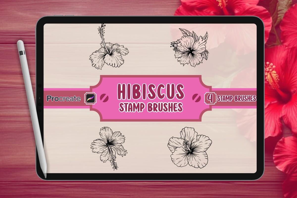 Hibiscus Brush Stamp Set for Procreate Graphic by vect studio ...