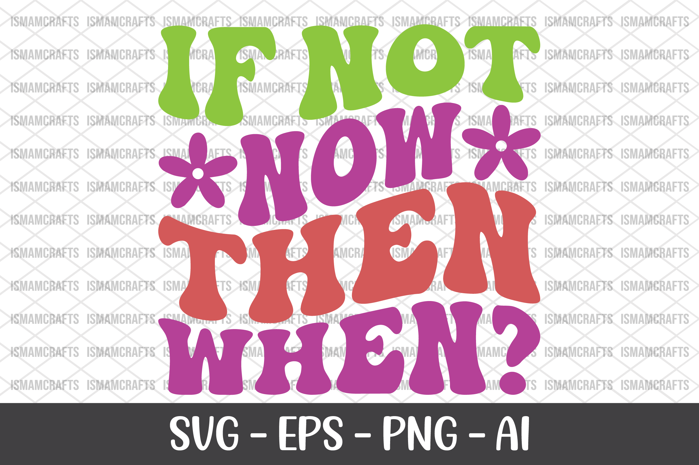 If Not Now then when Retro SVG Graphic by IsmamCrafts · Creative Fabrica