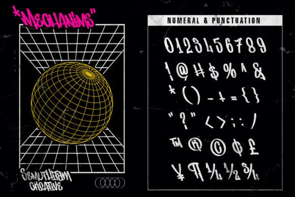 Mechanims Font PNG with transparent background - Preview 5