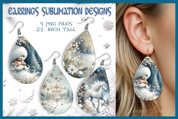 Retro Christmas Teardrop Earrings Design