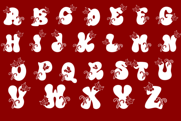 Retro Xmas Font PNG with transparent background - Preview 1