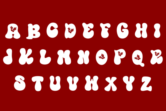 Retro Xmas Font PNG with transparent background - Preview 2