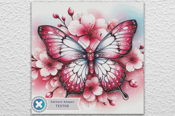 Sakura Butterfly Cross Stitch Pattern