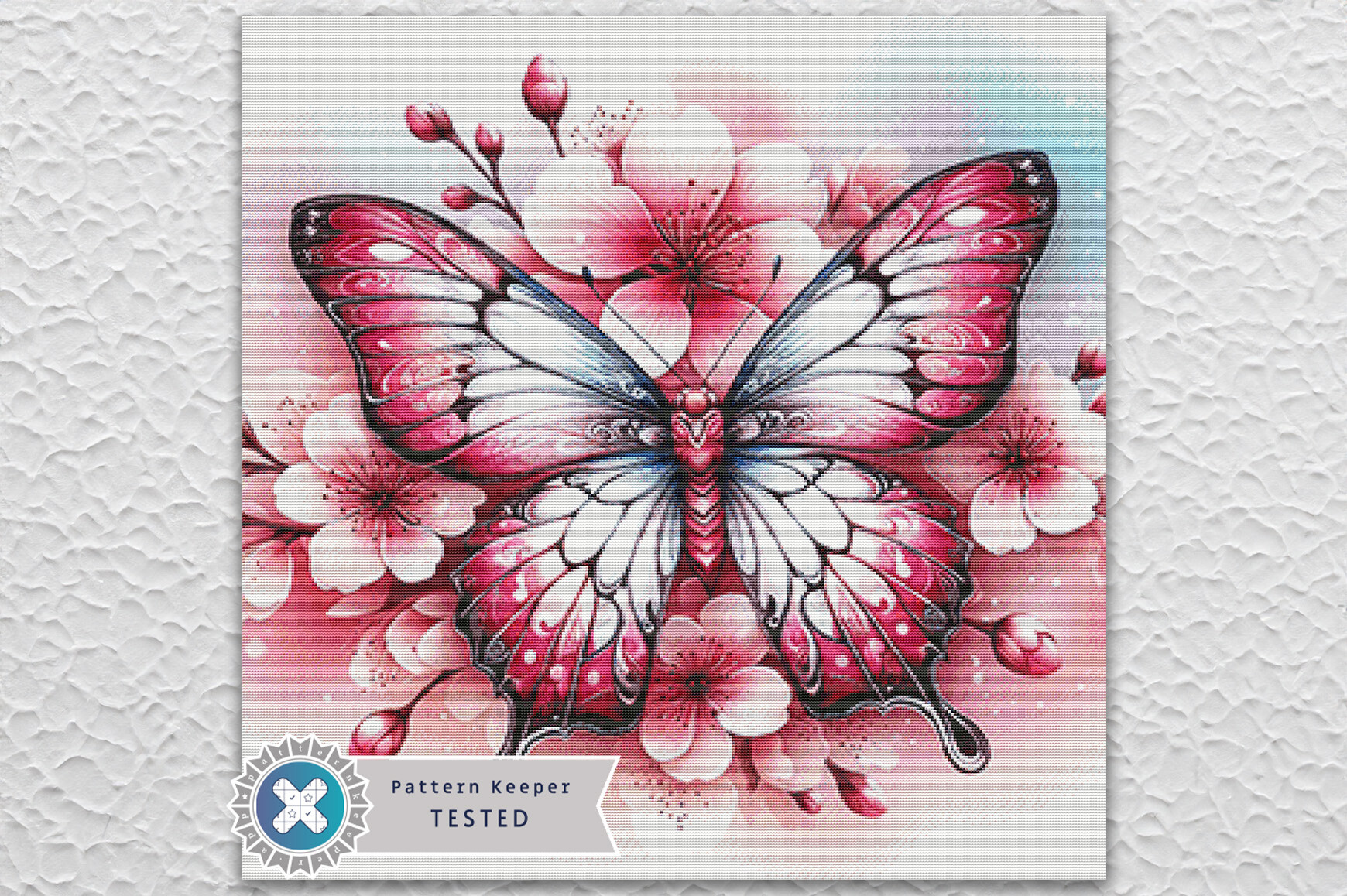 Sakura Butterfly Cross Stitch Pattern