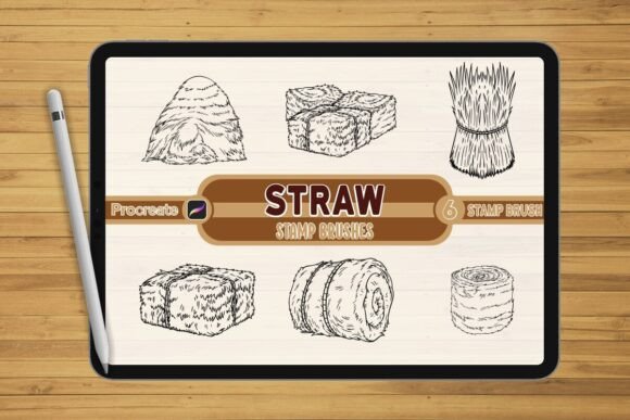 Straw Brush Stamp Set for Procreate Graphic by vect studio · Creative ...