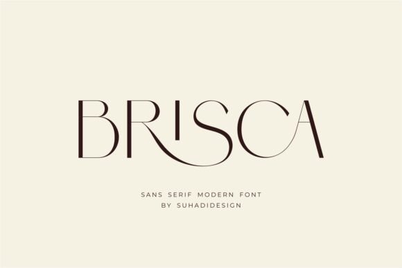 Preview specimen of Brisca sans serif font