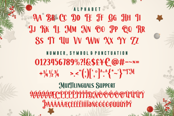 Christmas Brightly Font PNG with transparent background - Preview 6
