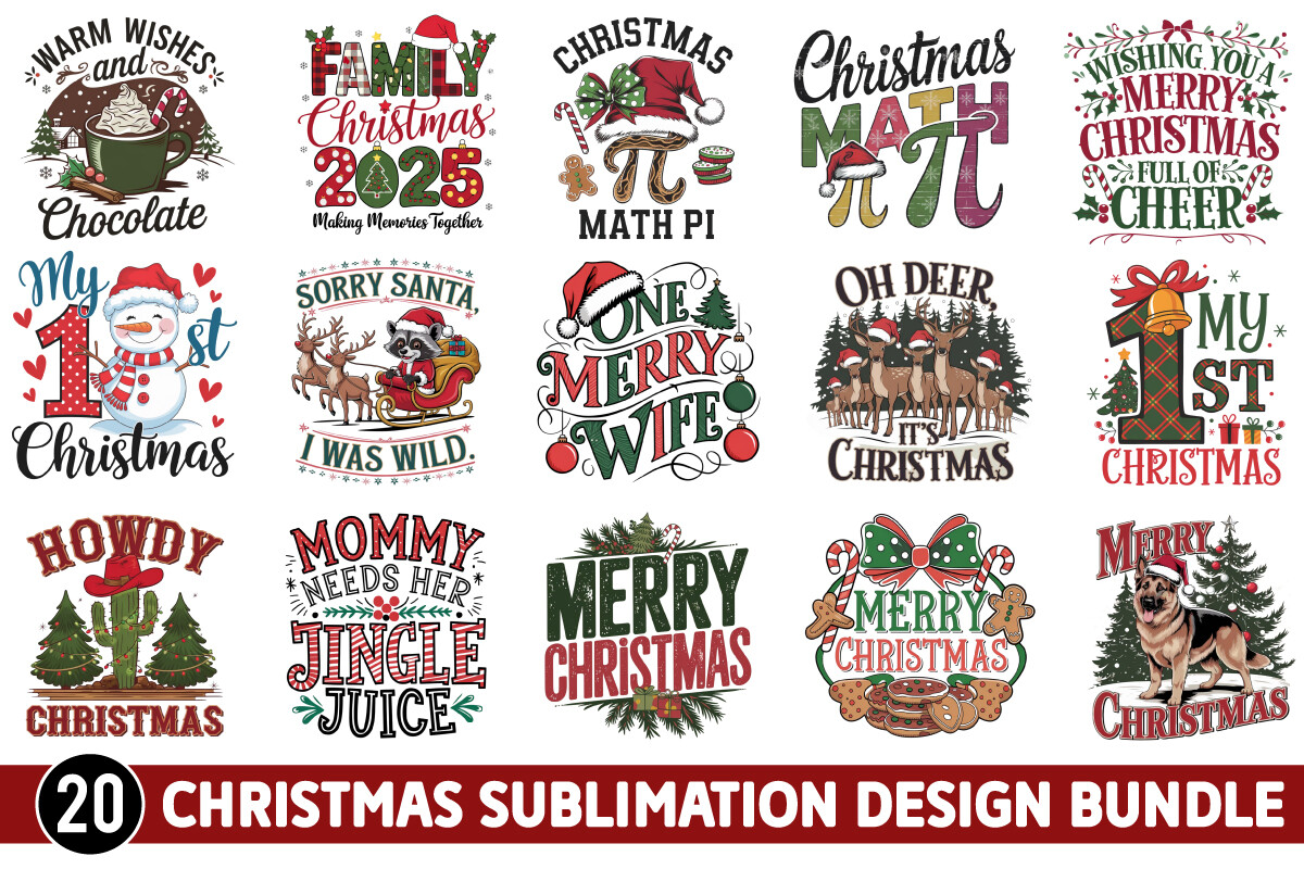 Christmas Sublimation Design Bundle Graphic by CraftDesignBulk ...
