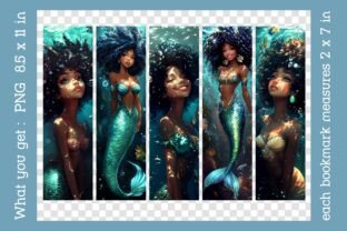 Cute Mermaid Bookmarks Black Woman Afro Graphic by Sany O. · Creative ...
