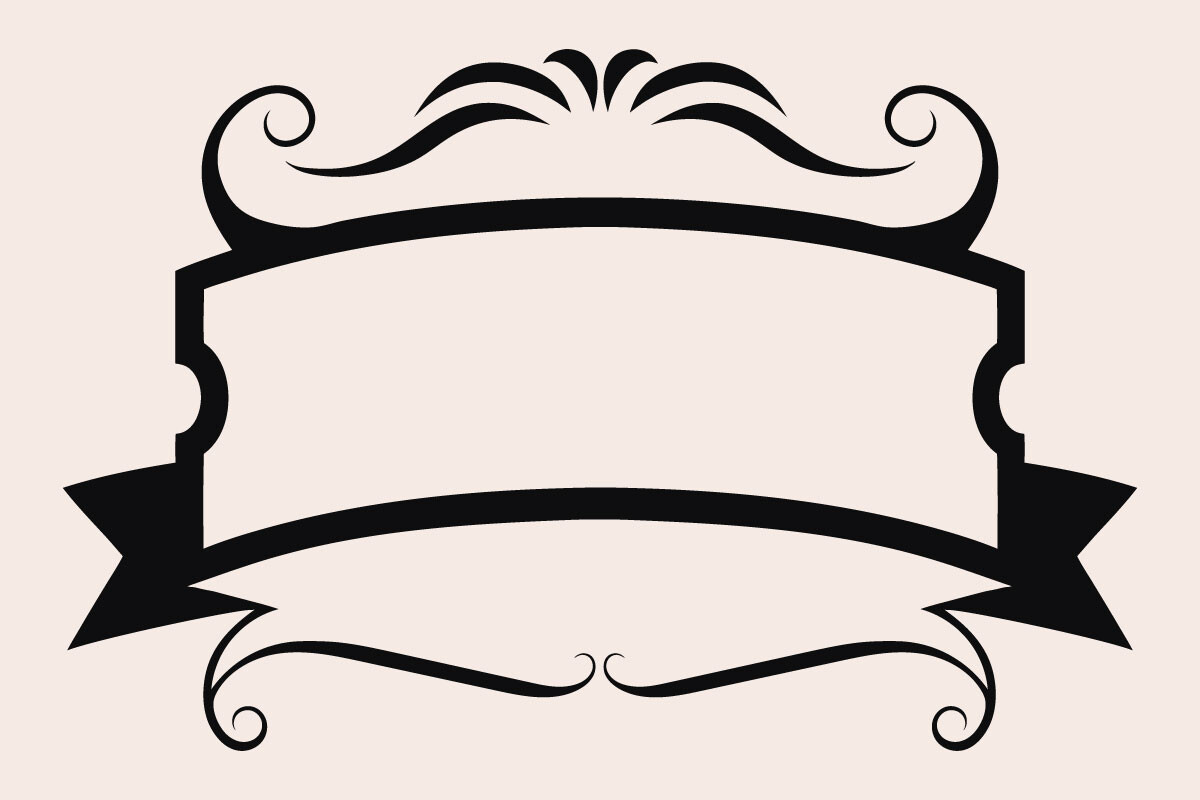 Elegant Scroll Frame with Ribbon Banner