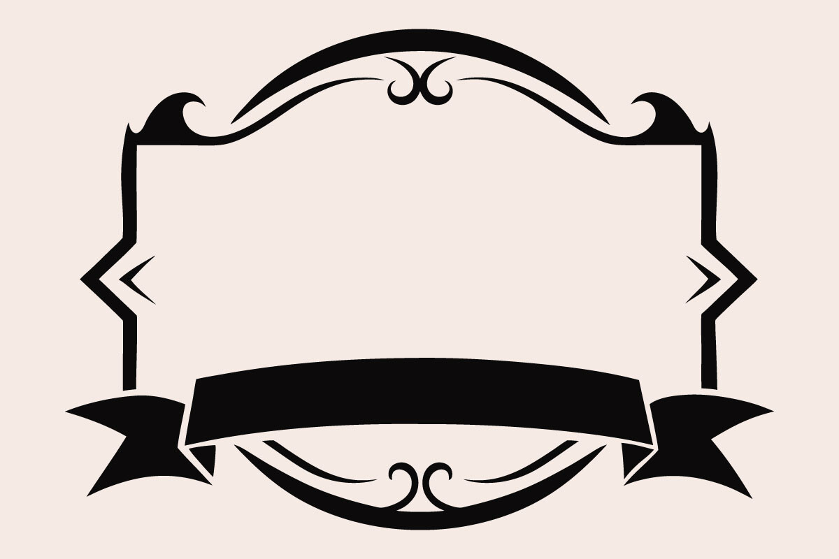 Elegant Scroll Frame with Ribbon Banner