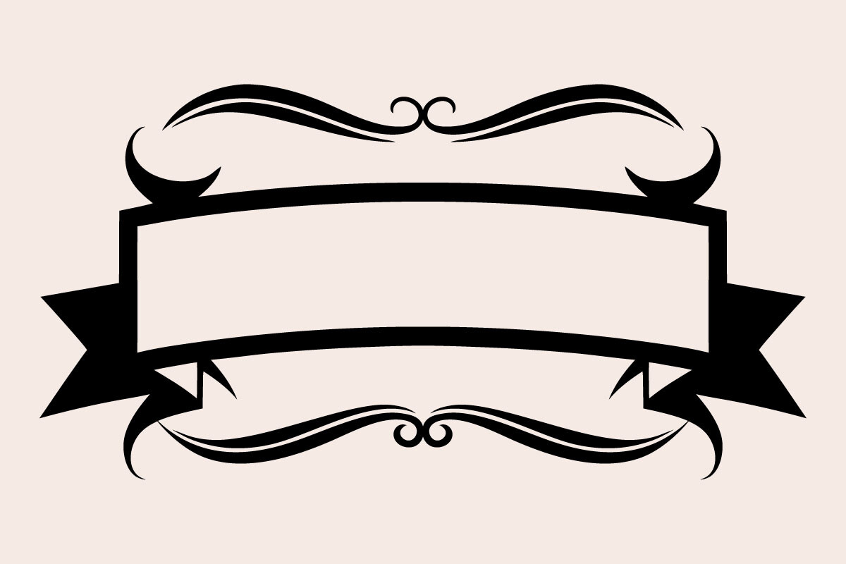 Elegant Scroll Frame with Ribbon Banner