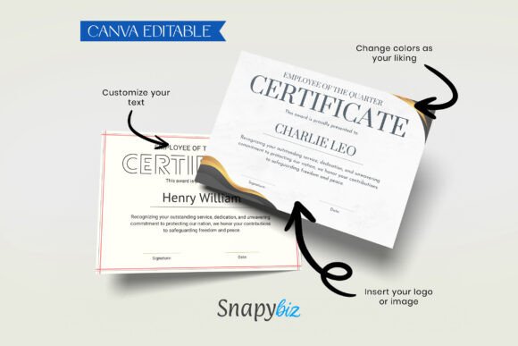 Employee of Year Certificate Template
