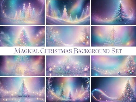 Magical Iridescent Christmas Backgrounds