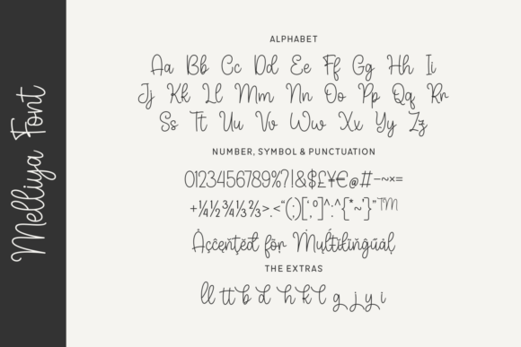 Melliya Font PNG with transparent background - Preview 1