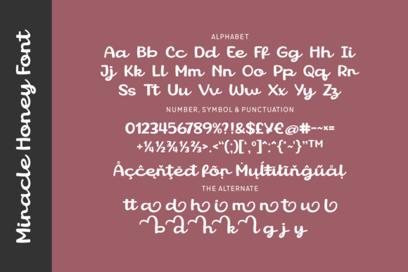 Miracle Honey Font PNG with transparent background - Preview 3