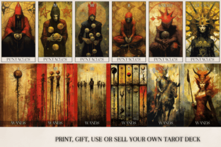 Modern Art Printable Tarot Deck 78 Cards Graphic by Mightybundles ...