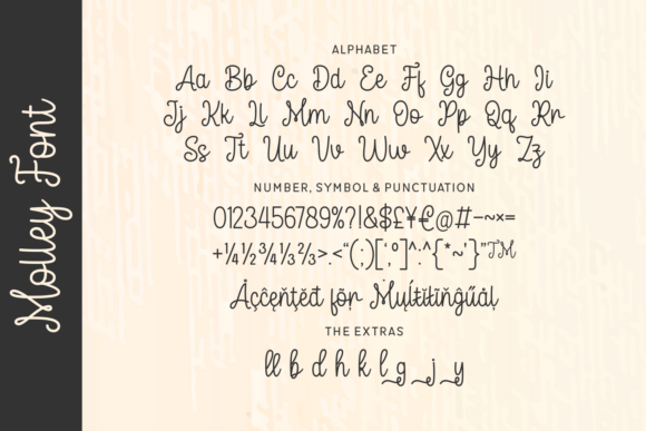 Molley Font PNG with transparent background - Preview 3