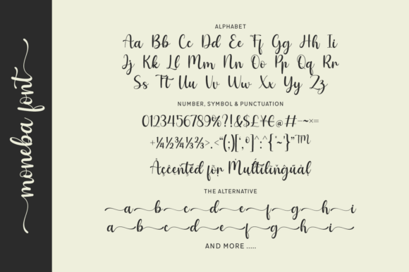 Moneba Font PNG with transparent background - Preview 2