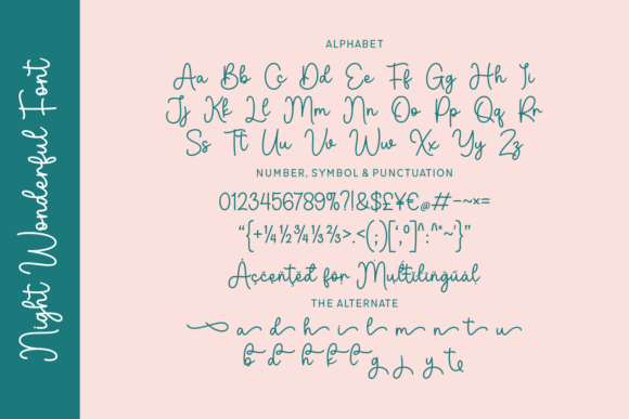 Night Wonderful Font PNG with transparent background - Preview 3