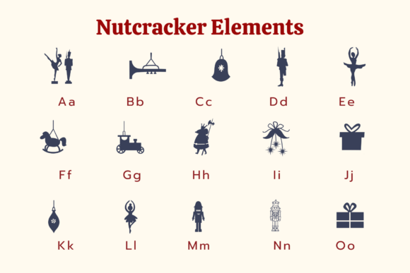 Nutcracker Elements Font PNG with transparent background - Preview 1