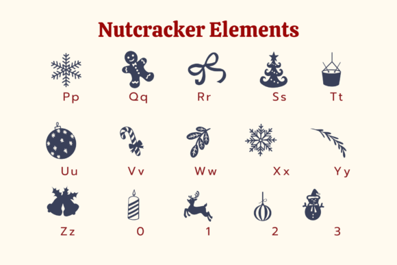 Nutcracker Elements Font PNG with transparent background - Preview 2