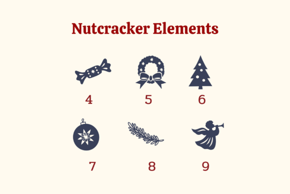 Nutcracker Elements Font PNG with transparent background - Preview 3