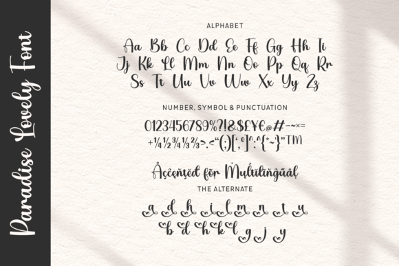 Paradise Lovely Font PNG with transparent background - Preview 1