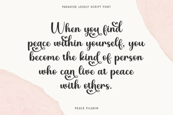 Paradise Lovely Font PNG with transparent background - Preview 2