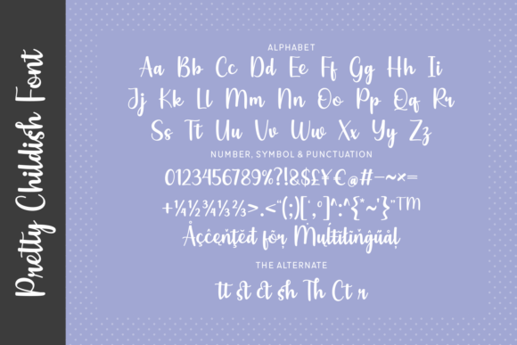 Pretty Childish Font PNG with transparent background - Preview 3