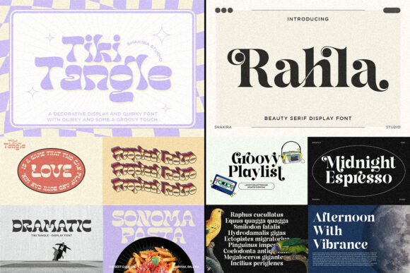 Retro Bundle Collection Font PNG with transparent background - Preview 2