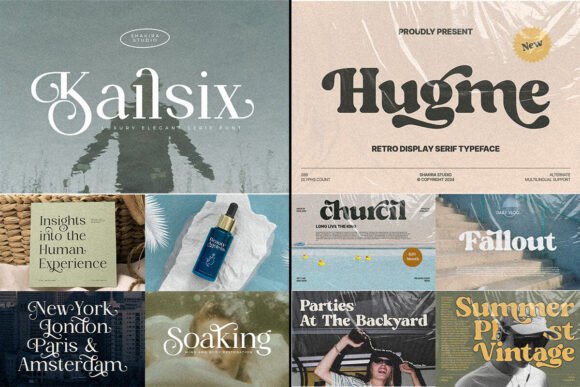 Retro Bundle Collection Font PNG with transparent background - Preview 3