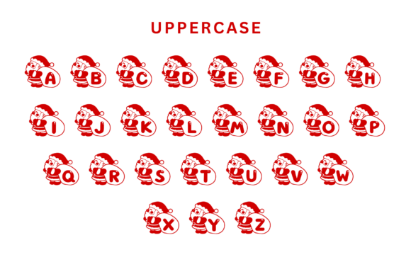 Santa and Toy Bag Font PNG with transparent background - Preview 3