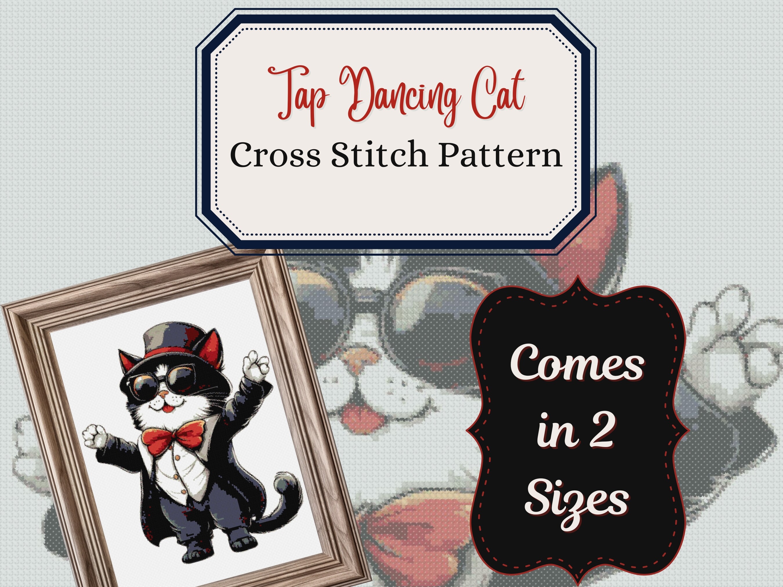 Tap Dancing Cat Cross Stitch Pattern