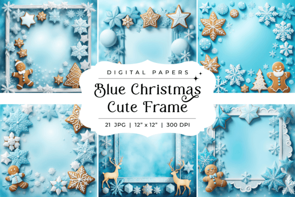 Blue Christmas Cute Frame Backgrounds